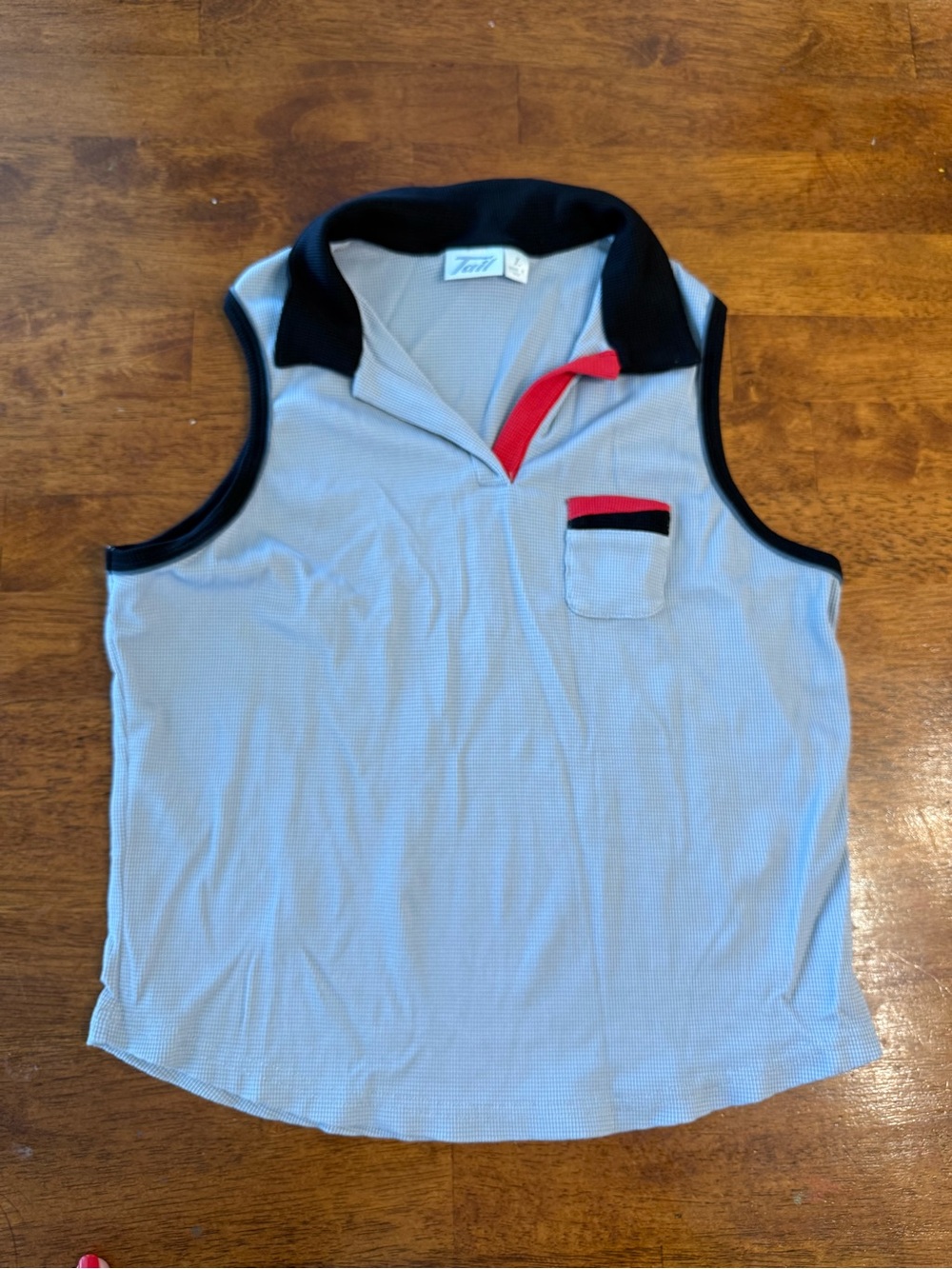 Tail Vintage Womens Sleeveless Golf Polo Top Blue Colorblock Retro Sz L
